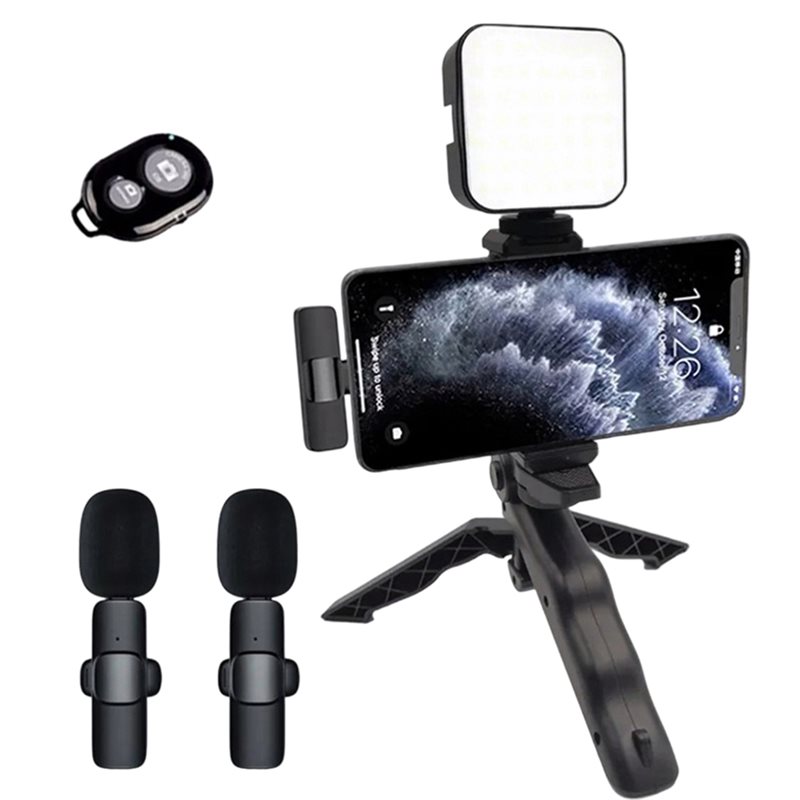 Photography Lighting Kit Portable - B29C-휴대용 스마트폰 비디오 키트, 마이크, LED