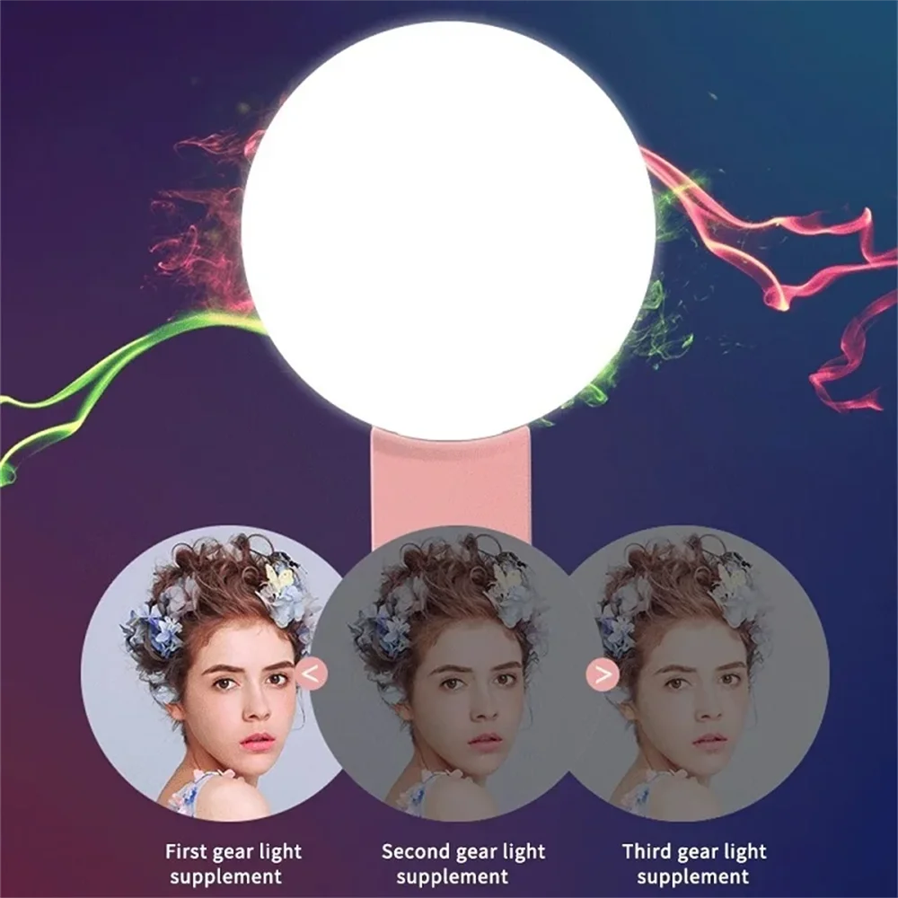 휴대용 미니 셀카 링 라이트, LED 램프, USB 충 - Photography Lighting Description 리뷰 및 가격