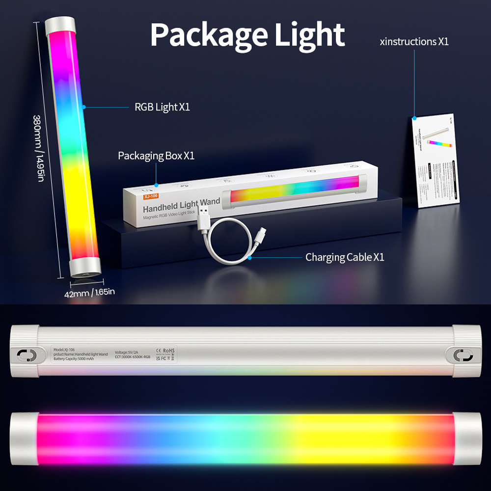 자석 부착식 휴대용 RGB LED 비디오 조명봉, CR - Photography Lighting Handheld 리뷰 및 가격